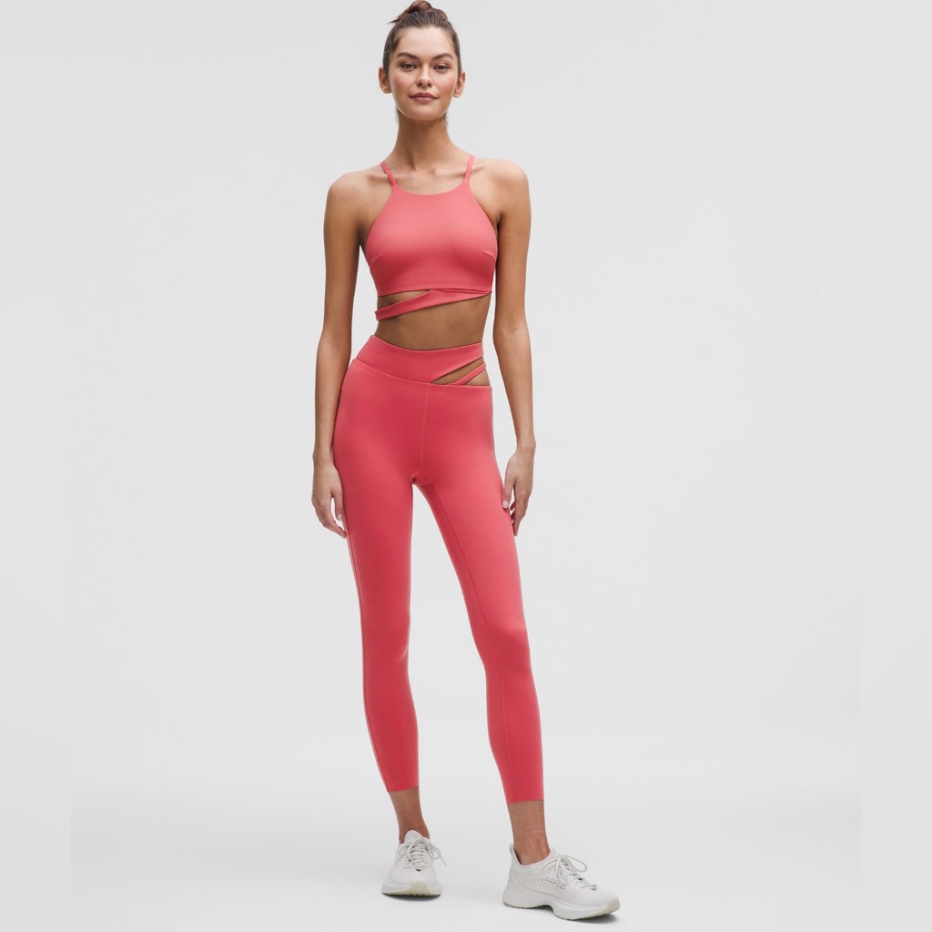 Newnwt Lululemon Cut Out Waist Hr Train Tight 25’ Size 8 Desert Red